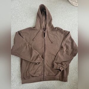 SKIMS Brown Classic Zip-Up Sweater